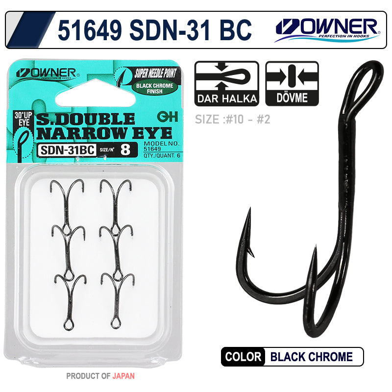 Owner 51649 Sdn-31Black Chrome İkili İğne